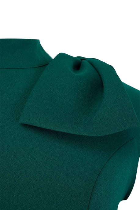 Trendyol Curve Damen Grün Einfarbig Midi Kurz Party Skater Große Größen Kleid - Image 4