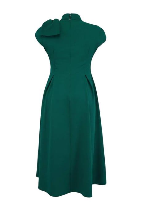 Trendyol Curve Damen Grün Einfarbig Midi Kurz Party Skater Große Größen Kleid - Image 5