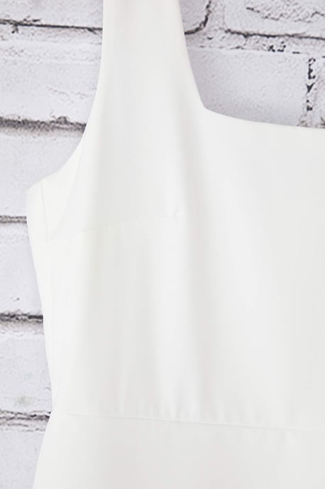 Trendyol Curve Damen Weiß Einfarbig Midi Kurz Elegant/Abend Bodycon Große Größen Kleid - Image 5