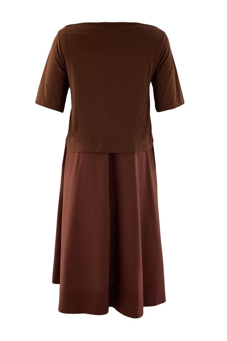 Trendyol Curve Damen Braun Einfarbig Midi Kurz Gerade Große Größen Kleid - Image 5