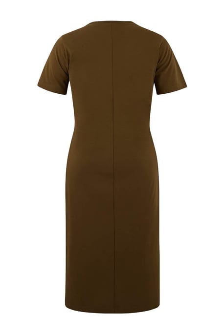 Trendyol Curve Damen Khaki Einfarbig Midi Kurz Casual Gerade Große Größen Kleid - Image 4