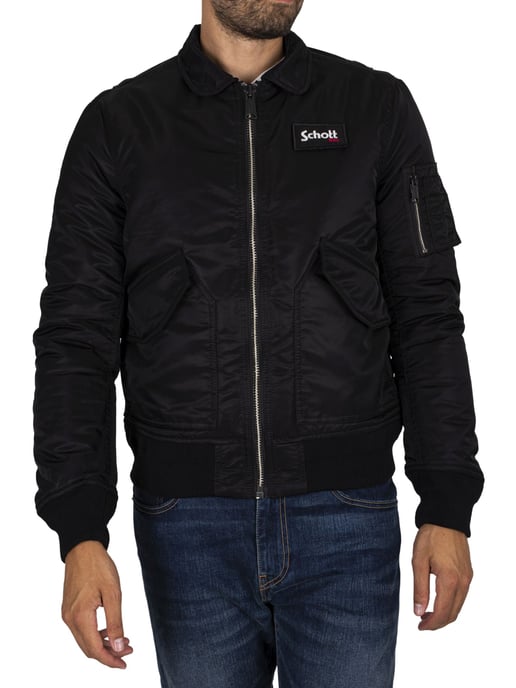 Schott Abnehmbare Bomberjacke, Schwarz - Image 1