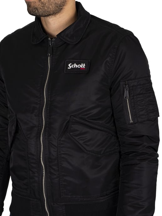 Schott Abnehmbare Bomberjacke, Schwarz - Image 4