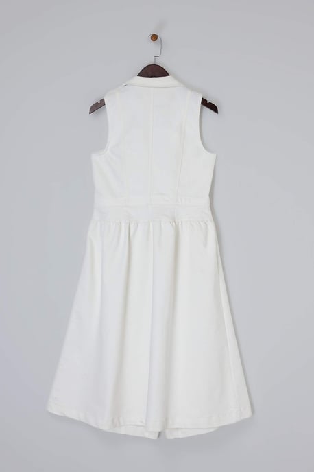 Trendyol Curve Damen Ecru Einfarbig Midi Ärmellos Casual A-Linie Große Größen Kleid - Image 5