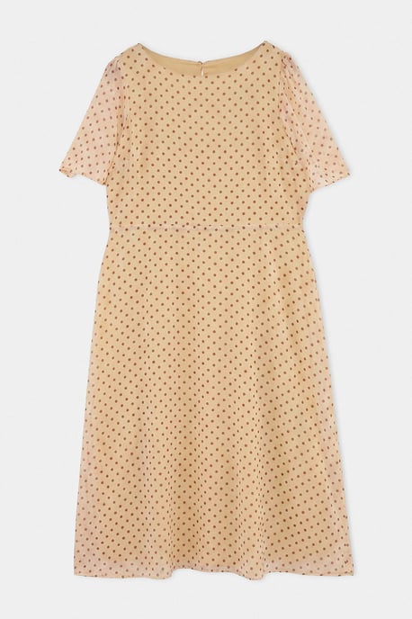 Trendyol Curve Damen Ecru Animal-Print Midi Kurz Casual A-Linie Große Größen Kleid - Image 3