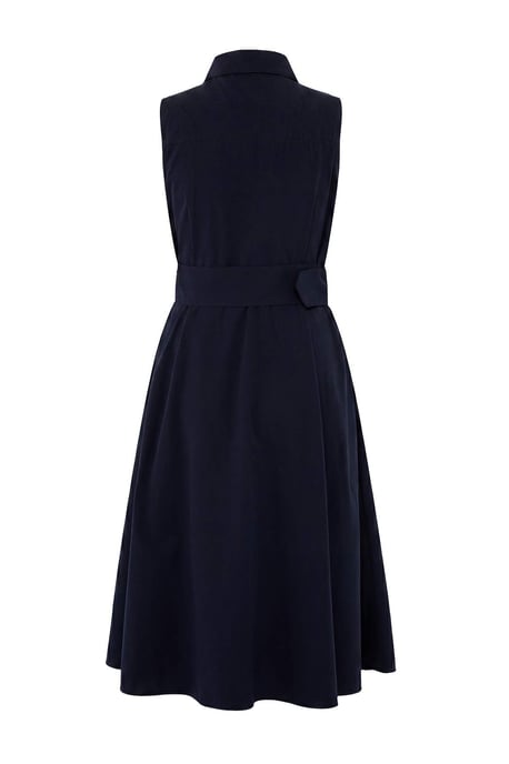 Trendyol Curve Damen Dunkelblau Einfarbig Midi Ärmellos Hemdblusenkleid Große Größen Kleid - Image 5