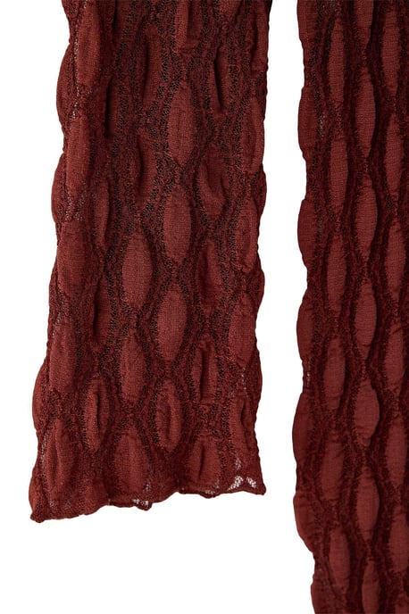 Trendyol Curve Damen Bordeaux Strukturiert Midi Lang Bodycon Große Größen Kleid - Image 2