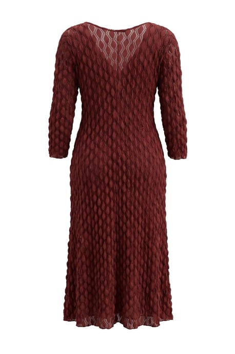 Trendyol Curve Damen Bordeaux Strukturiert Midi Lang Bodycon Große Größen Kleid - Image 3