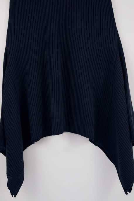 Trendyol Curve Damen Dunkelblau Einfarbig Midi Ärmellos Casual A-Linie Große Größen Kleid - Image 4