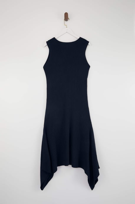 Trendyol Curve Damen Dunkelblau Einfarbig Midi Ärmellos Casual A-Linie Große Größen Kleid - Image 5