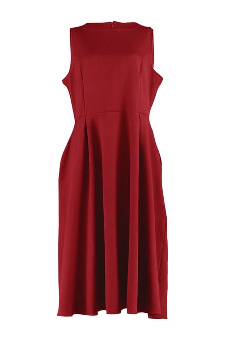 Trendyol Curve Damen Bordeaux Einfarbig Midi Ärmellos Abend / Alltag A-Linie Große Größen Kleid - Image 4