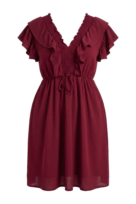 Trendyol Curve Damen Bordeaux Einfarbig Midi Ärmellos Casual A-Linie Große Größen Kleid - Image 5