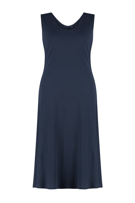 Trendyol Curve Damen Dunkelblau Einfarbig Midi Ärmellos Casual A-Linie Große Größen Kleid - Image 5