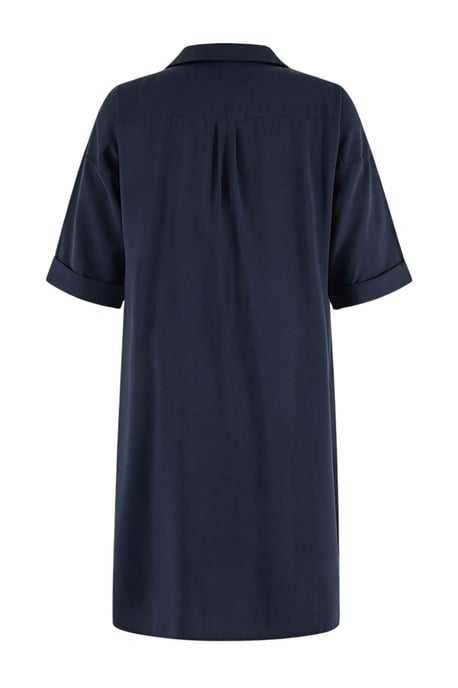 Trendyol Curve Damen Dunkelblau Einfarbig Midi Ärmellos Casual Hemdblusenkleid Große Größen Kleid - Image 5