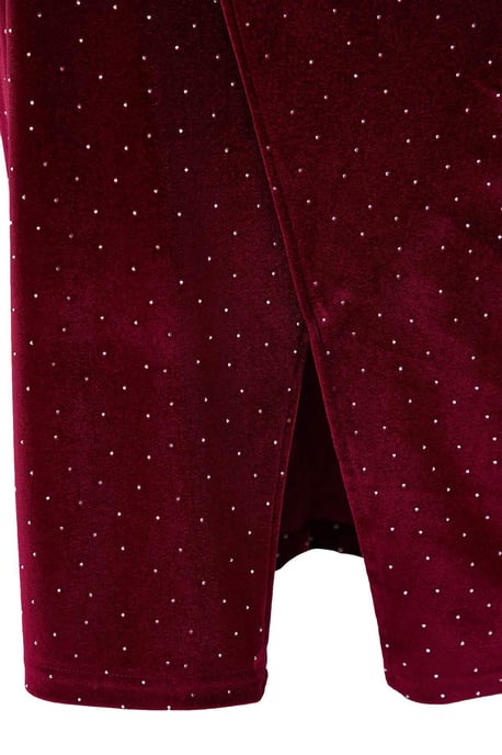 Trendyol Curve Damen Bordeaux Einfarbig Midi Lang Party A-Linie Große Größen Kleid - Image 2