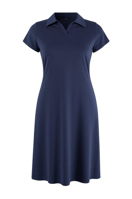 Trendyol Curve Damen Dunkelblau Einfarbig Midi Kurz Casual A-Linie Große Größen Kleid - Image 2