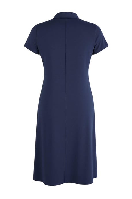 Trendyol Curve Damen Dunkelblau Einfarbig Midi Kurz Casual A-Linie Große Größen Kleid - Image 3