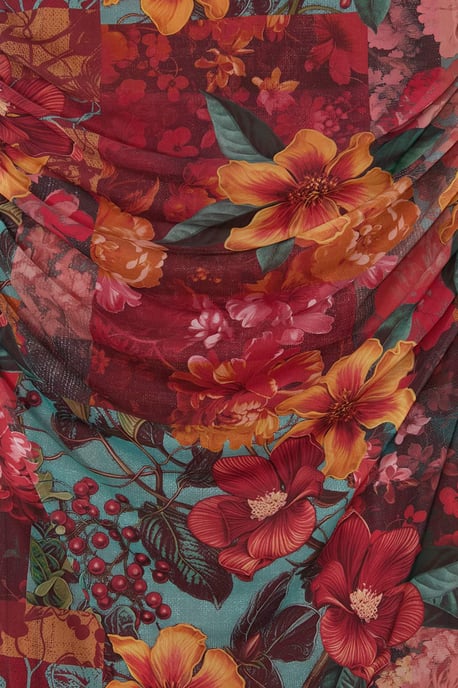 Trendyol Curve Damen Mehrfarbig Geblümt Midi Ärmellos Gerade Große Größen Kleid - Image 5