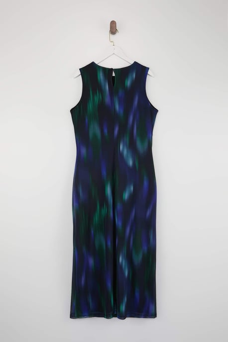 Trendyol Curve Damen Mehrfarbig Grafik Midi Ärmellos Casual Gerade Große Größen Kleid - Image 5