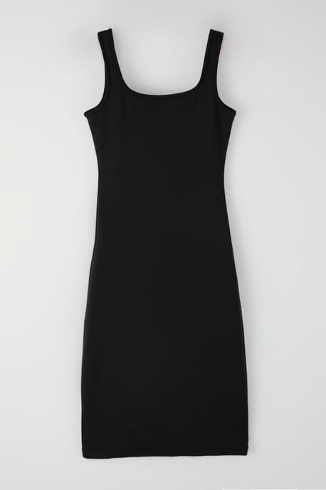 TRENDYOLMİLLA Damen Schwarz Einfarbig Midi Ärmellos Casual Bodycon Kleider - Image 5