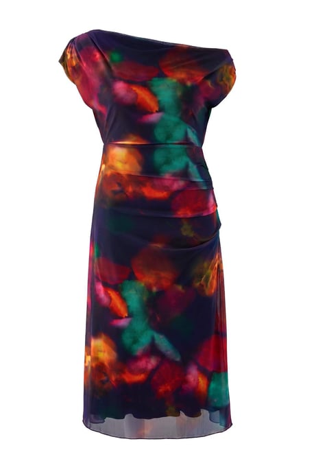 Trendyol Curve Damen Mehrfarbig Geblümt Midi Ärmellos Casual A-Linie Große Größen Kleid - Image 5