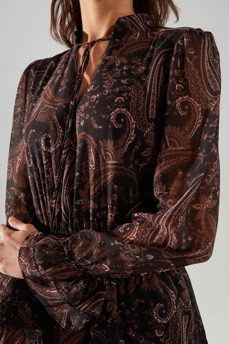 TRENDYOLMİLLA Damen Mehrfarbig Paisley Midi Lang Abend / Alltag Skater Kleider - Image 3