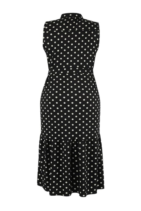 Trendyol Curve Damen Mehrfarbig Geometrisches Muster Midi Ärmellos Casual A-Linie Große Größen Kleid - Image 2