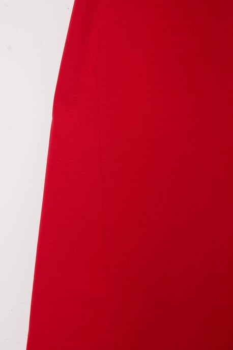 Trendyol Curve Damen Rot Einfarbig Midi Kurz Casual A-Linie Große Größen Kleid - Image 4
