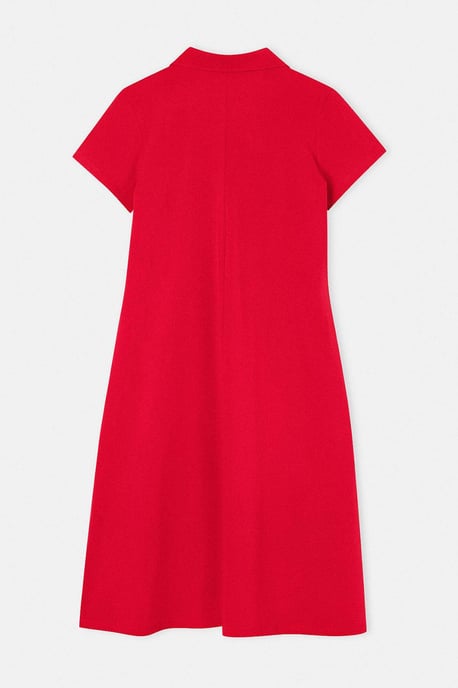 Trendyol Curve Damen Rot Einfarbig Midi Kurz Casual A-Linie Große Größen Kleid - Image 5