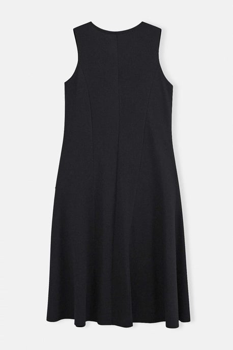 Trendyol Curve Damen Schwarz Einfarbig Midi Ärmellos Casual A-Linie Große Größen Kleid - Image 5