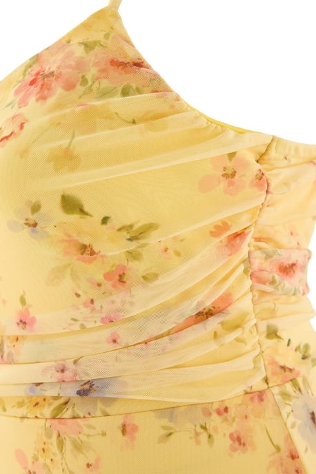 Trendyol Curve Damen Mehrfarbig Geblümt Midi Ärmellos Bodycon Große Größen Kleid - Image 4