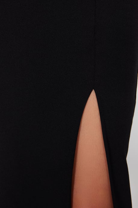 TRENDYOLMİLLA Damen Schwarz Einfarbig Midi Ärmellos Abend / Alltag Bodycon Kleider - Image 5
