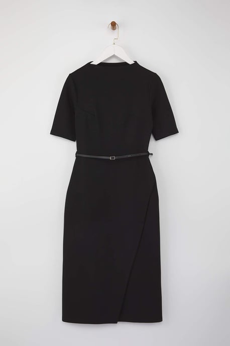 TRENDYOLMİLLA Damen Schwarz Einfarbig Midi Kurz Abend / Alltag A-Linie Kleider - Image 4