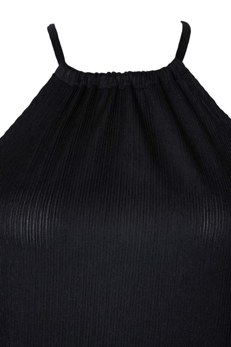 Trendyol Curve Damen Schwarz Einfarbig Midi Ärmellos Casual Gerade Große Größen Kleid - Image 4