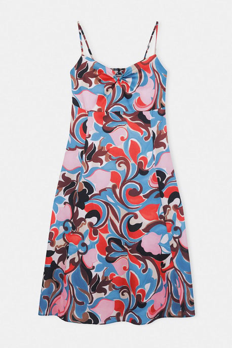 Trendyol Curve Damen Mehrfarbig Grafik Midi Kurz A-Linie Große Größen Kleid - Image 5