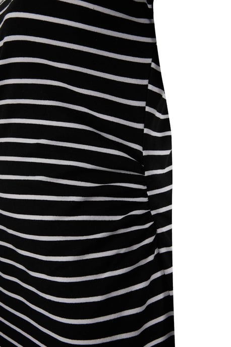 Trendyol Curve Damen Schwarz Gestreift Midi Kurz Casual A-Linie Große Größen Kleid - Image 3