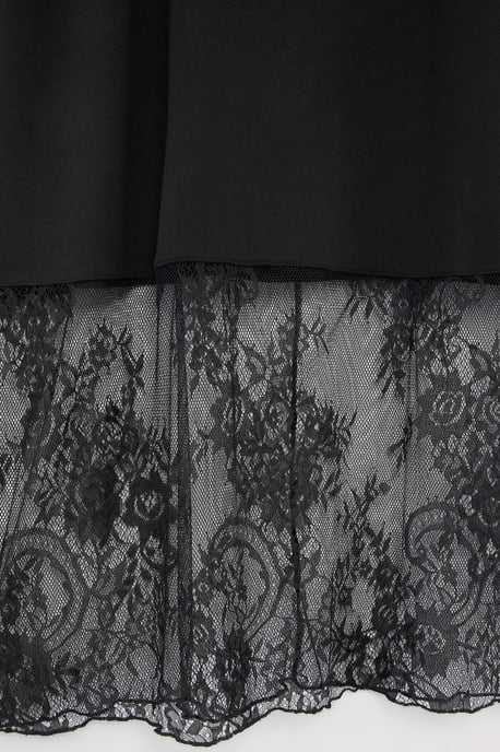Trendyol Curve Damen Schwarz Einfarbig Midi Kurz Gerade Große Größen Kleid - Image 5