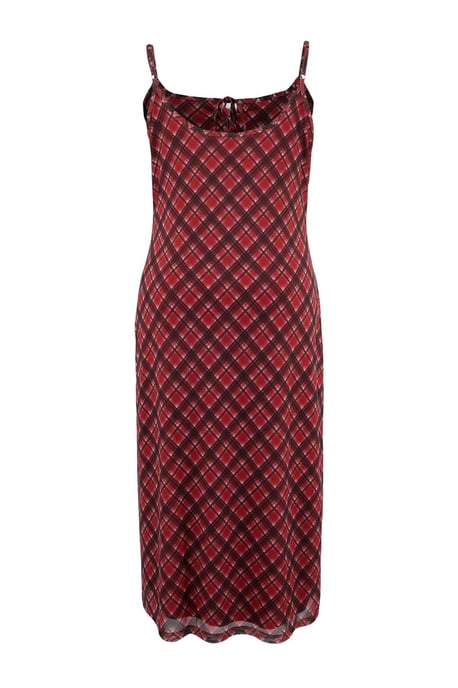 Trendyol Curve Damen Rot Kariert Midi Ärmellos Casual A-Linie Große Größen Kleid - Image 5