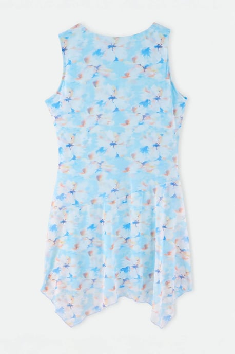 Trendyol Curve Damen Mehrfarbig Geblümt Midi Ärmellos Casual A-Linie Große Größen Kleid - Image 2
