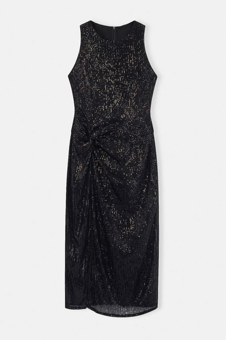 Trendyol Curve Damen Schwarz Einfarbig Midi Ärmellos Elegant/Abend Gerade Große Größen Kleid - Image 5