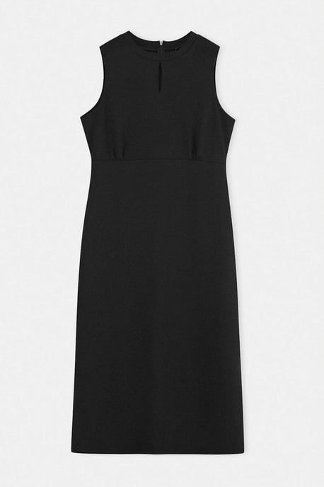Trendyol Curve Damen Schwarz Einfarbig Midi Ärmellos Casual Bodycon Große Größen Kleid - Image 3