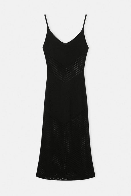 Trendyol Curve Damen Schwarz Lochmuster Midi Ärmellos Strandmode A-Linie Große Größen Kleid - Image 4
