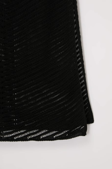 Trendyol Curve Damen Schwarz Lochmuster Midi Ärmellos Strandmode A-Linie Große Größen Kleid - Image 5