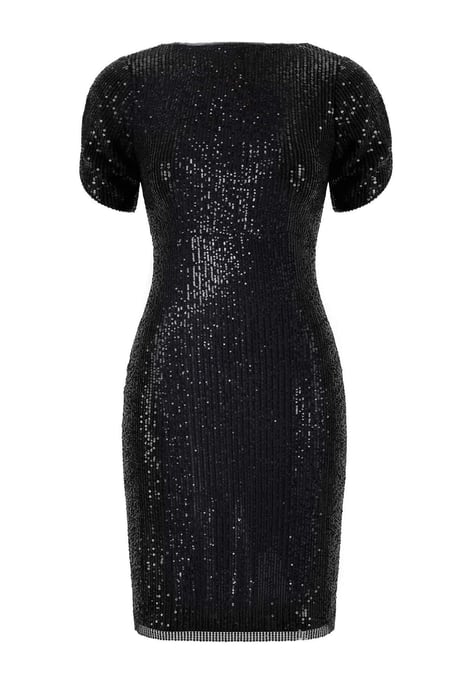 Trendyol Curve Damen Schwarz Einfarbig Midi Kurz Elegant/Abend Bodycon Große Größen Kleid - Image 3