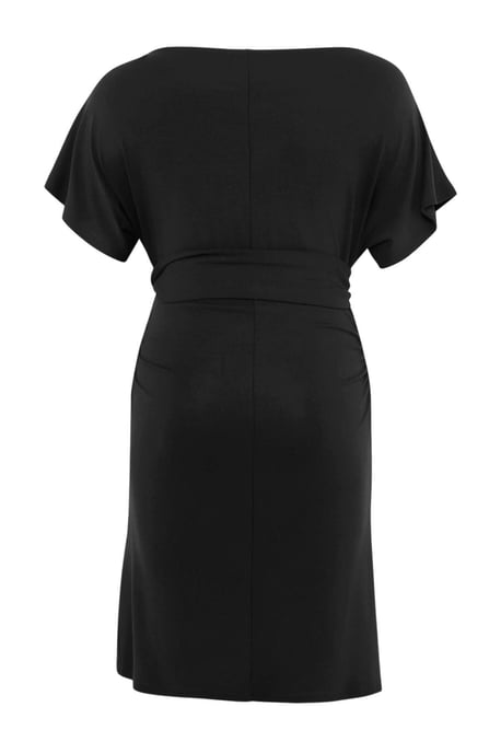 Trendyol Curve Damen Schwarz Einfarbig Midi Kurz Bodycon Große Größen Kleid - Image 5