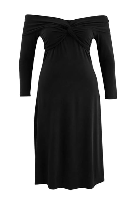 Trendyol Curve Damen Schwarz Einfarbig Midi Lang A-Linie Große Größen Kleid - Image 5