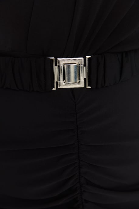 Trendyol Curve Damen Schwarz Einfarbig Midi Ärmellos Elegant/Abend Bodycon Große Größen Kleid - Image 4