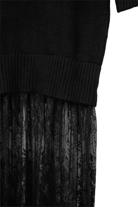 Trendyol Curve Damen Schwarz Einfarbig Midi 3/4-Arm A-Linie Große Größen Kleid - Image 4