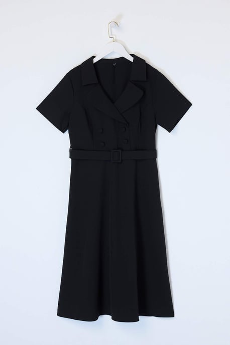 Trendyol Curve Damen Schwarz Einfarbig Midi Kurz Elegant/Abend A-Linie Große Größen Kleid - Image 3