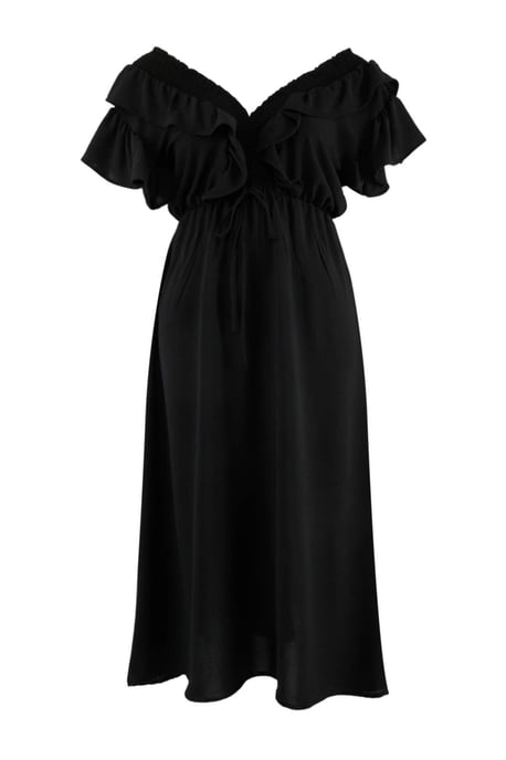 Trendyol Curve Damen Schwarz Einfarbig Midi Ärmellos Casual A-Linie Große Größen Kleid - Image 3